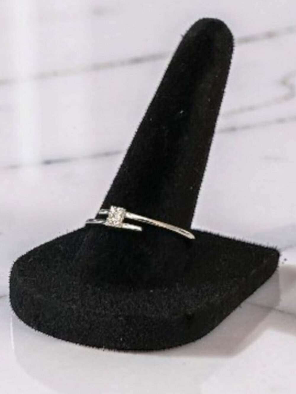 Cubic Zirconia Bypass Band Ring 8.5